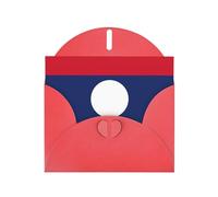 Flag Of Laos Pearl Paper Holiday Greeting Card With Envelopes Weddings Party Birthday Invitations Wishes