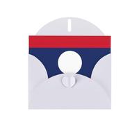 Flag Of Laos Pearl Paper Holiday Greeting Card With Envelopes Weddings Party Birthday Invitations Wishes
