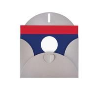 Flag Of Laos Pearl Paper Holiday Greeting Card With Envelopes Weddings Party Birthday Invitations Wishes
