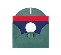 Flag Of Laos Pearl Paper Holiday Greeting Card With Envelopes Weddings Party Birthday Invitations Wishes