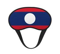 Flag of Laos Print Blackout Sleep Mask - Light-Blocking, Comfortable, Ideal for Travel, Camping, Meditation, and Yoga