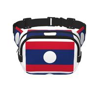 Flag of Laos print Fashion Waist Packs Crossbody Belt Bag Fanny Pack for Women Crossbody for Traveling Running, Black, One Size
