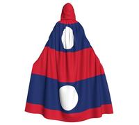 Flag Of Laos Print Halloween Cloak, Carnival Cape For Theme Parties, Haunted Houses And Cosplay