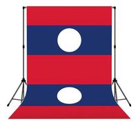 Flag Of Laos Print Photo Studio Background 5x7ft Soft Photo Backdrop Curtain For Studio Content Creator Equipment