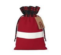 Flag of Latvia Print Drawstring Bags, Candy Snack Bag, Reusable Holiday Pouches for Wrapping & Storage M
