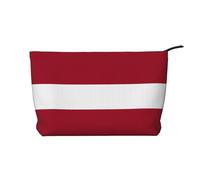 Flag of Latvia Prints Corduroy cosmetic bag for cosmetics storage with zipper closure for travel, camping, and daily use