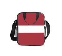 Flag of Latvia Transparent Lunch Bag with Print, Clear Food Box with Side Pockets & Strap for Work, School, Travel