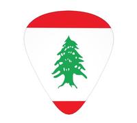 Flag of Lebanon 12 Pack Guitar Picks Plectrums,4 pieces in each of 3 sizes, Suitable for a wide range of stringed instruments