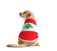 Flag of Lebanon Dog Shirt Vest Dog Clothes- Breathable Cooling for Big Dogs, Sun Protection Comfort Wear for Golden Retriever, Husky, Alaska Outdoor Activities 5X-Large