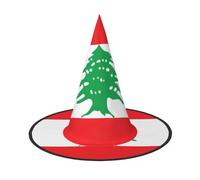 Flag of Lebanon Halloween Witch Hat 2 PCS Comfortable And Durable Suitable For Party Role Play And Carnival