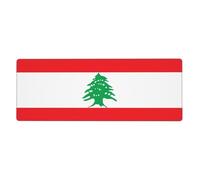 Flag of Lebanon Long and Large Rubber Mouse pad for Office Computers 12x31.5in
