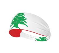 Flag of Lebanon Patterned Sports Headband, Yoga Elastic Headband, Suitable for Running, Fitness, Cycling and Other Sports.