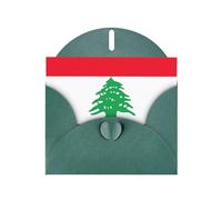 Flag of Lebanon Pearl Paper Holiday Greeting Cards - Thank-You Party Invitation Cards for Festive Celebrations