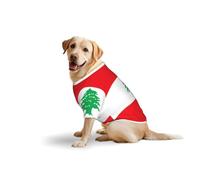 Flag of Lebanon Print Breathable Dog Tshirt for Medium Large Breed