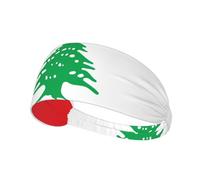 Flag of Lebanon Print Elastic Exercise Headband â€“ Breathable, and Comfortable for Sports, Yoga, Cycling, and More