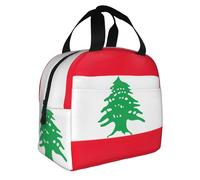 Flag of Lebanon Print Foldable Insulated Lunch Bag Meals Snacks Beverages Boys Girls Teenagers Picnics