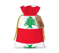 Flag Of Lebanon Print Small Drawstring Pouch For Gifts,Reusable Gift Bag,For Holiday And Party Presents