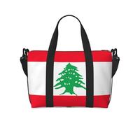 Flag of Lebanon print Travel Duffel Bag,workout duffel bag, overnight shoulder Bag,Weekender Bag for Women Men, Black, One Size