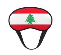 Flag of Lebanon Print Unisex Washable Eye Mask Sleeping Light-Blocking Cover for Home Hotel Camping