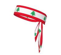 Flag Of Lebanon Sports Head Tie Running Tennis Athletic Sweatband Basketball Cycling Fitness Workout