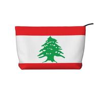 Flag of Lebanon Women's corduroy cosmetic bag, portable zipper hand-held wallet, suitable for travel and daily storage of cosmetics,