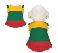 Flag of Lithuania M Pet Apparel for Small Dogs-Cute Summer Outfit for Puppy, Soft Breathable Pet Clothes for Cat