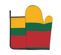 Flag of Lithuania Oven Baking Gloves, Suitable for Kitchen Microwave, Baking, Cooking, Home use, Gloves Insulation pad 2-Piece Set