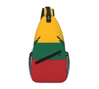 Flag of Lithuania Print Adjustable and Padded Shoulder Strap Chest Bag, Shoulder Bag for Travel, Work and Daily Use