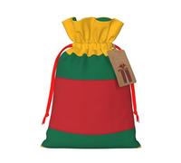 Flag Of Lithuania Print Christmas Drawstring Holiday Candy Bag Xmas Sacks Reusable Wrapping Bags Party Favor
