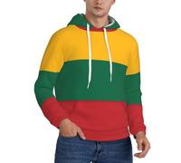Flag Of Lithuania Print Fashion Hooded Sweatshirt Men Breathable For Spring Autumnand Winter Sweatshirt, Black, Small