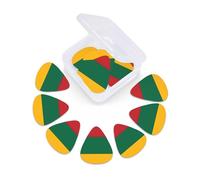 Flag of Lithuania print Guitar Picks 12 Pack, Mixed (0.46-0.96mm) with Storage Case for Guitar,ukulele