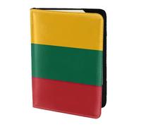 Flag of Lithuania Print Passport Holder for Travel,Wallet Case RFID Blocking Leather Card Slot Protector