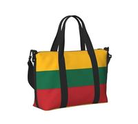 Flag of Lithuania Print Travel Hand Bag Foldable Weekend Getaways Gym Sports Trip Daily Use Camping Tote
