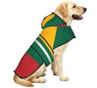Flag of Lithuania Reflective Waterproof Dog Raincoat Jacket, Adjustable Hooded Pet Coat with Leash Hole,for Outdoor Use3XL