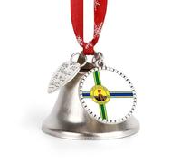 Flag of Little Rock Christmas Jingle Bells Hanging Ornament with Red Rope Pendant Souvenir for Xmas Tree Decoration Love Bell