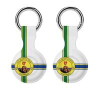Flag of Little Rock Compatible with Airtag Locator Silicone Protective Case with Keychain 2PCS
