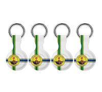 Flag of Little Rock Compatible with Airtag Locator Silicone Protective Case with Keychain 4PCS