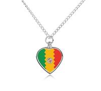 Flag of Los Angeles Pet Ashes Necklace Heart Silver Classic Pet Pendant Memorials Funerary for Dog Cat Lover