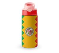 Flag of Los Angeles Water Bottle with Straw and Handle and Pop-Up Spout Cover Leak-Proof Stainless Steel Travel Cup