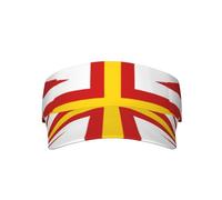 Flag of Lower Saxony Unisex Sports Sun Visor Adjustable UV Protection Sun Hat Cap for Beach Pool Golf Tennis, Flag of Guernsey Islands, One size