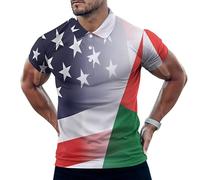 Flag of Madagascar and U.S. Men's Straight Polo Shirt Golf Tennis T-Shirt Casual Short Sleeve Quick Dry Sports Tees Tops