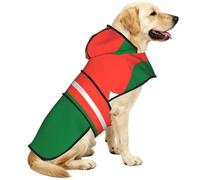 Flag of Madagascar Reflective Waterproof Dog Raincoat Jacket, Adjustable Hooded Pet Coat with Leash Hole,for Outdoor UseS