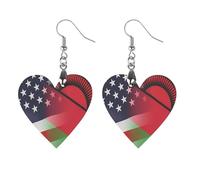 Flag of Malawi And U.S. Artistic Wooden Earrings Pendant Vintage Earring Hooks Trendy Vacation Dangle Boho Eardrop Star