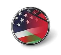 Flag of Malawi and U.S. Round Brooch Pins Lapel Tie Badge Metal Memorial Button Pin Kit for Hat Shirt Clothing Bags Decor