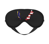 Flag of Malaysia Map 6 Flag of Malaysia Map Sleep Masks Adjustable Strap Soft Eye Mask for Women Men Travel Work Home