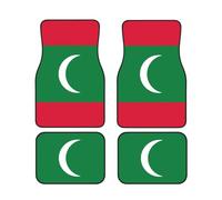 Flag of Maldives Print Car Floor Mat Pads - Front Back Rugs All-Weather Auto Foot Mat Set of 4 Pieces, for Women Men