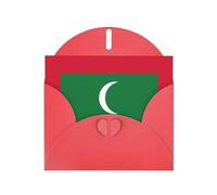 Flag of Maldives Print Shimmer Blank Greeting Cards with Envelopes, Elegant DIY Invitations,Thank You Notes
