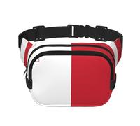 Flag of Malta Fitness travel shoulder bag, fashionable and casual waist bag, square double-layer waist bag, Black, One Size, Black, One Size