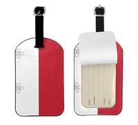 Flag of Malta Leather Luggage Tag-Personalised ID Bag Tag for Suitcase, Privacy Cover Travel Accessory with Strap for Suitcase Backpack