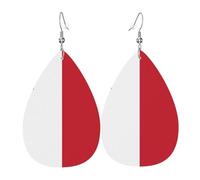 Flag of Malta Patterned Drop Earrings - Lightweight Drop Earrings Perfect for Christmas or Valentine's Day Gifts